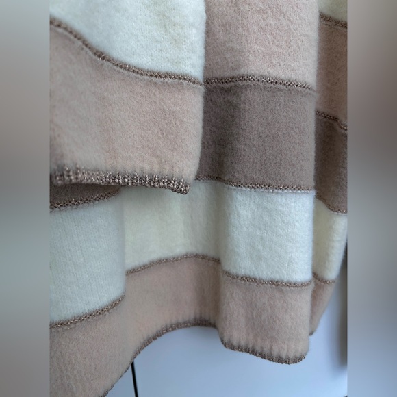 Striped Beige and Cream Women's Sweater - Picture 8 of 8